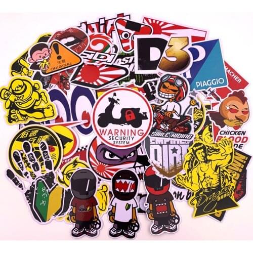 40pcs/Set Car Motorcycle Stickers Helmet Decals For HONDA KAWASAKI BWM SUZUKI YAMAHA KTM