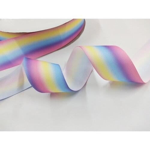 5yards/lot Colorful Gradient Grosgrain Ribbons for Decoration Hairbow DIY Supplies Bouquet Packing Ribbon Stain Party Decor