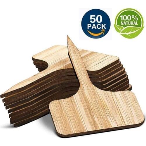 50Pcs Eco-Friendly Bamboo Plant Labels T-Type Wooden Plant Sign Tags Garden Markers For Fruit Trees Seedlings Flowers Greenhouse