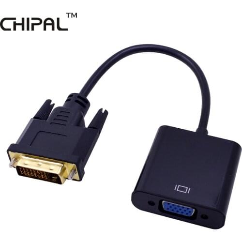 CHIPAL Full HD 1080P DVI-D to VGA Adapter 24+1 25Pin Male to 15Pin Female Cable Converter for PS3 PC Computer to Monitor HDTV