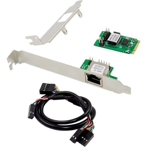 PCIe Ethernet Card Adapter M.2 B & M-Key to Gigabit 1000Mbps with RJ-45 Port for Desktop Computers and Laptops