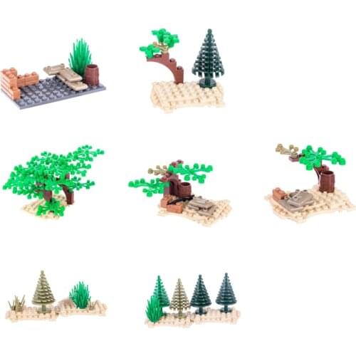Blocks Accessories Battlefield Module Military site Tree decoration MOC Parts Compatible All Brands Building Blocks