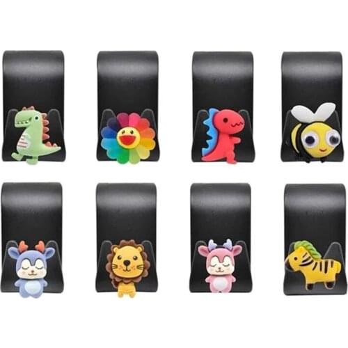 Cartoon Animals Car Seat Back Hook Hanger Vehicle Organizer For Bag Purse Auto Seat Headrest Storage Hooks Clips Car Accessories