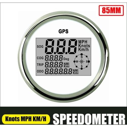 Digital 85mm GPS Speedometer Odometer 0-999 knots km/h mph 12V/24V For Boat Car Motorcycle Speed Gauge With 8 Color Backlight