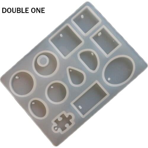 Double One 12 Designs Cabochon Silicone Mold Mould For Resin Jewelry Making DIY Craft
