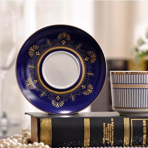 Europe Noble Bone China Coffee Cup Saucer Spoon Set 200ml Luxury Ceramic Mug Top-grade Porcelain Tea Cup Cafe Party Drinkware