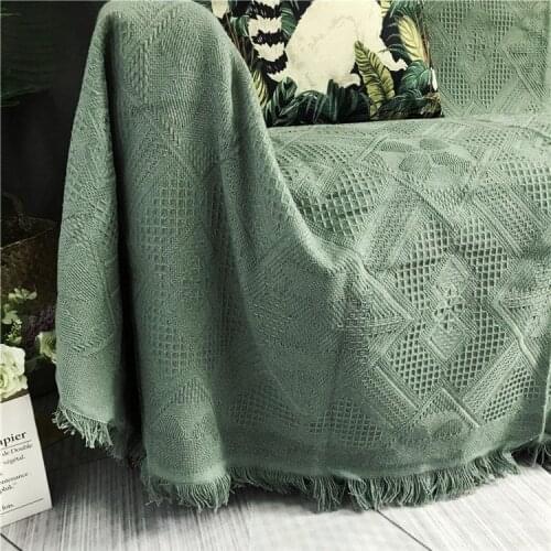 Super King Size Cotton Tassel Knitted Blanket Plaid Cloth Kids Bedroom Bedspread Outdoor Picnic Quilt Camping Covering