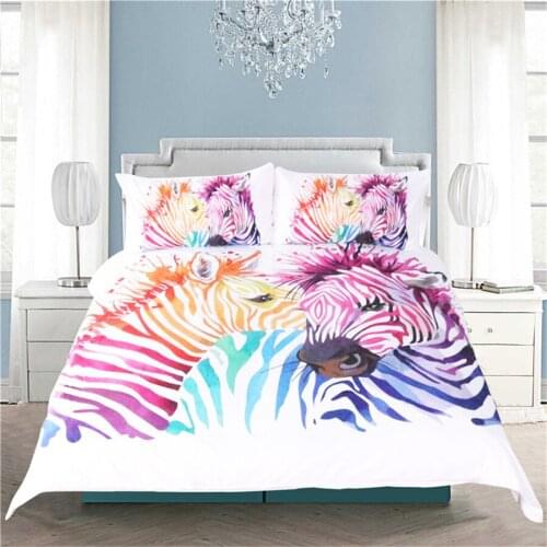 Water art zebra duvet cover set single twin double queen king super king size bed linen set