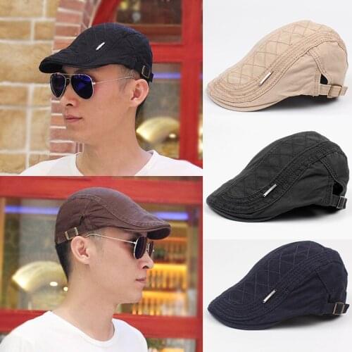 Korean Version New Summer Men British Style Fashion Beret Youth Outdoor Leisure Adjustable Caps Travel Forward Hat