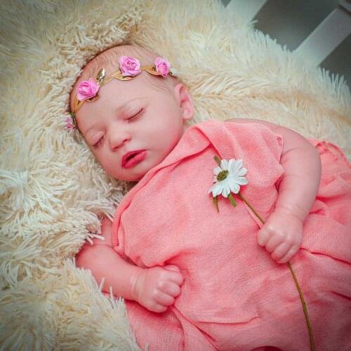 17Inch Reborn Baby Doll Girl Sleeping 42CM Realistic Newborn Baby Dolls Full Vinyl Body Lifelike Boneca With Close Eyes Toy