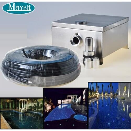 Maykit Swimming Pool Using Fiber Optic Light with 80W LED, IP43 End Emitted Fibre Optic Tail For 20 SQM