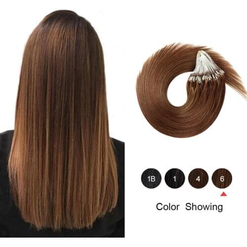 Gazfairy Straight Loop Micro Ring Hair Micro Bead Links Hair Extensions Remy Human Hair 16" 20" 24" 1g/s 25g-100g European Hair