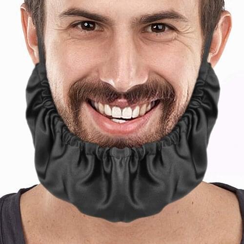 Men Moustache Cover Waterproof Oil Proof Splash Proof Beard Cover Satin Lined Adjustment Elastic Band Beard Cover