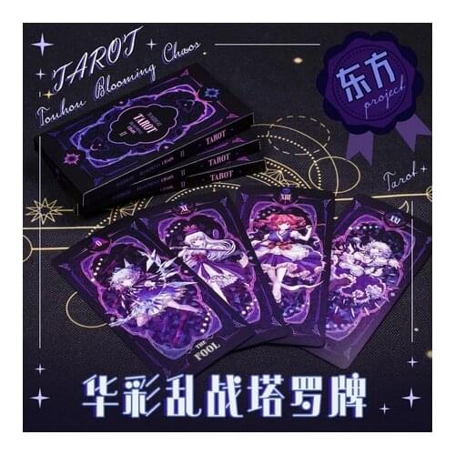 NEW Anime TouHou Project Cosplay Tarots Playing Cards Tarot Game Cards Collection Cards Props Gift 22Pcs