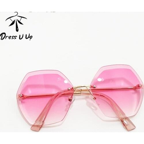 DRESSUUP Trimming Baby Girls Boys Kids Sunglasses Rimless Gradient Infantil Sun Glasses Children Fashion UV400 Shades