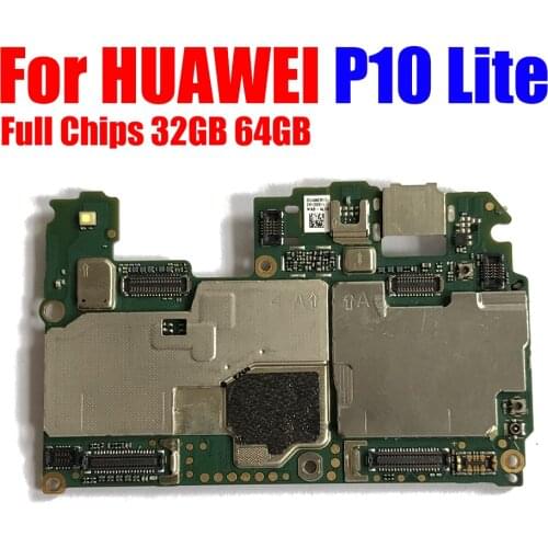 Original Unlocked For HUAWEI P10 LITE Motherboard 64gb 128GB Logic Board For HUAWEI P10 LITE LBS Mainboard WIth Full Chips