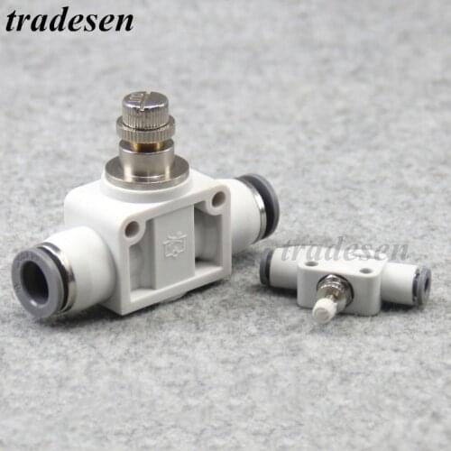 4-12mm Pneumatic quick joint tracheal LSA adjustable speed regulating valve pipe throttle valve through the flow control valve