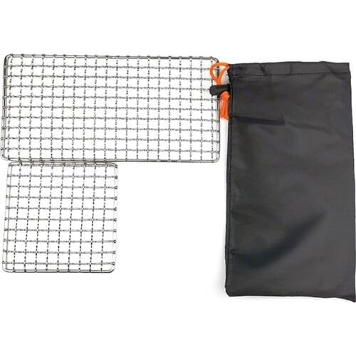 Portable Stainless Steel Grill Net With Bag Useful BBQ Tool Grill Wire Mesh Perfect For Camping Barbecue Outdoor Picnic Cooking