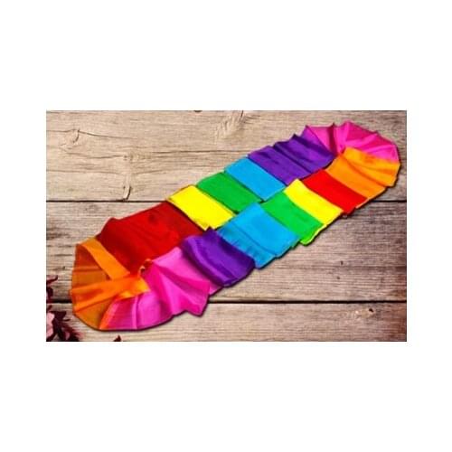 Rainbow Silk Streamer Multicolor (1000cm*25cm) Magic Tricks Scarve Appearing Magia Magician Stage Accessories Gimmick Props