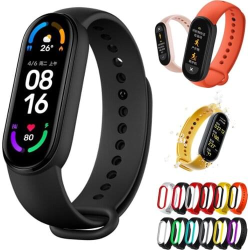 For Xiaomi Mi Band 6 5 Strap Silicone Wristband Bracelet Replacement Double color Watchbands Miband 6 ремешок на mi band 5