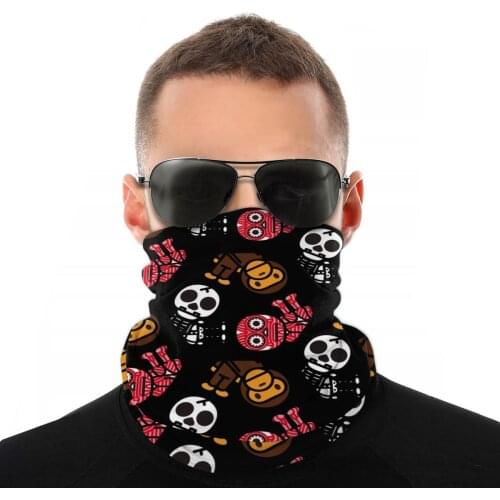 Bape Collage Scarves Half Face Mask Men Women Halloween Tube Scarf Seamless Bandanas Protective Headwear Outdoor Hiking