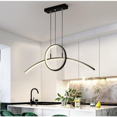 Simpele LED Pendant Lights For Dining Room Living Room Bedroom Kitchen Black&Gold Hanging Lighting Fixtures Pendant Lamps 35W