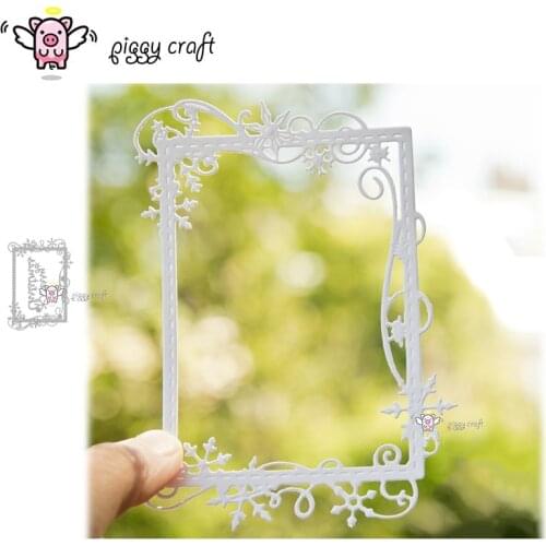 Piggy Craft metal cutting dies cut die mold Christmas snowflake frame Scrapbook paper craft knife mould blade punch stencils die