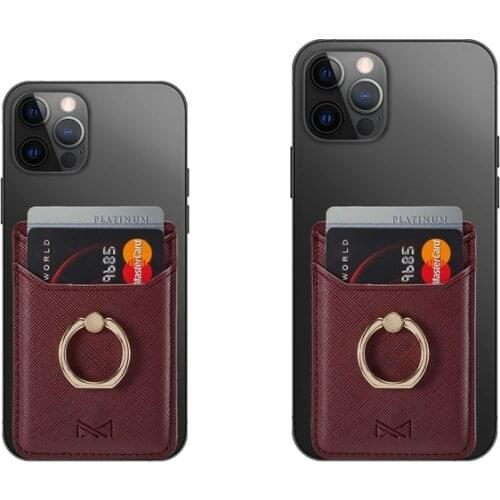 Universal phone card sticker holder for iPhone 12 11 Pro Max X XR XS Max PU leather case for Samsung S21 Note 20 with ring stand