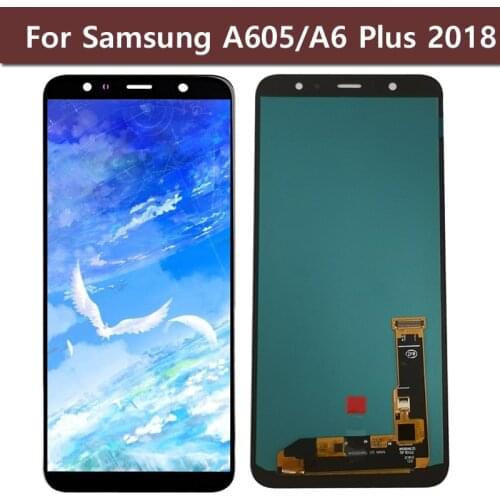 6.0'' SUPER AMOLED LCD for SAMSUNG A6 Plus 2018 Display A605 A605fd Display Touch Screen Digitizer Assembly + Tools