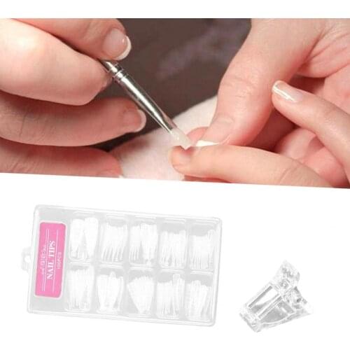 100Pcs/Box Manicure Nail Tip DIY Fashion Unique Nail Dual Forms Stiletto Shape Nail Molds Nail Art