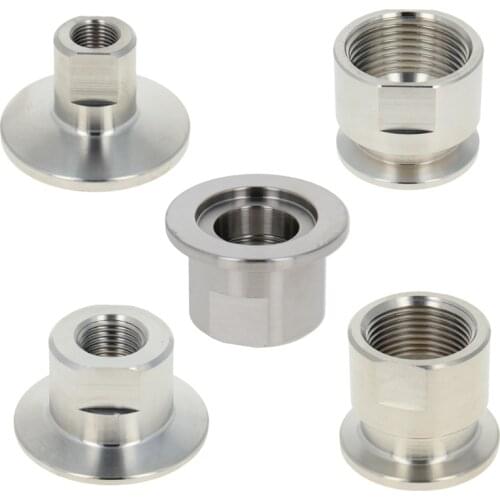 2PCS Othmro KF-16~ KF-25 PT Female Thread Flange 3/4"~1" Fitting Adapter Vacuum Flange Fitting Stainless Steel Cutting Both Side