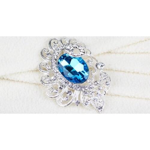 2018 new casual fashion delicate sweet romantic womens crystal lace brooch colour Blue purple gold