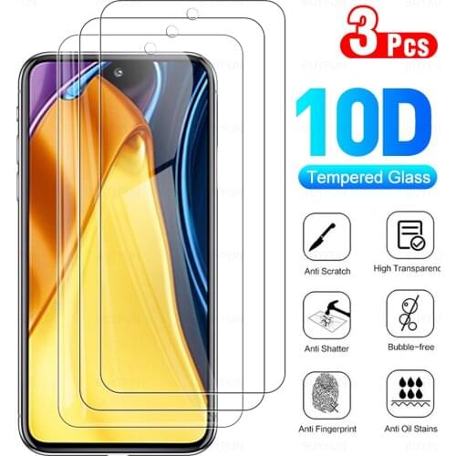 3Pcs Full Cover Protective Glass For Xiaomi Poco M3 Pro 5G Tempered Glas Screen Protector Film For Mi Poxo Poko M 3 M3Pro 6.5"