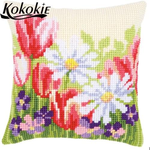 Handicraft accessories for cross stitch kits throw pillow case Embroidery yarn Needlework kits pillow kit flowers cushion mat