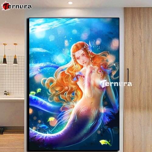 DIY Diamond Painting Deep sea mermaid puzzle Diamond Art Embroidery New Arrival Mosaic Handmade rhinestone pictures Home Decor
