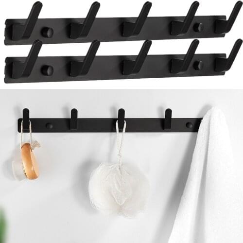 Bamboo Wall Mounted Coat Rack Coat Hooks for Bags Clothes Umbrella in Hallway Bathroom Living Room Bedroom
