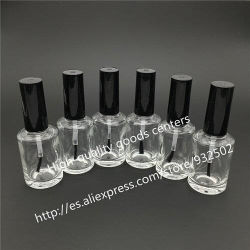 Free Shipping 500pcs 15ml round nail polish bottle bottles with white black lid,Small Glass Nail Polish Bottle,Mini Glass Bottle
