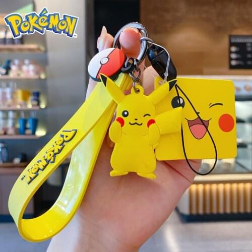 Taraka Tomy Pokemon Cute Cartoon Keychain Pikachu Series Mobile Phone Creative Lanyard Boy and Girl Pendant Movable Doll