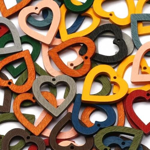 New High Quality Love Heart Natural Wooden Ring Beads Loose Beads For Jewelry Making DIY Costume Necklace Earrings Accessories