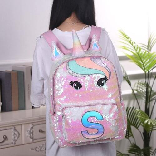 Unicorn Sequins Childrens Backpack Kids School Bags for Teenage Girls Backpack Cartoon Cute Backpacks Large Mochila Infantil