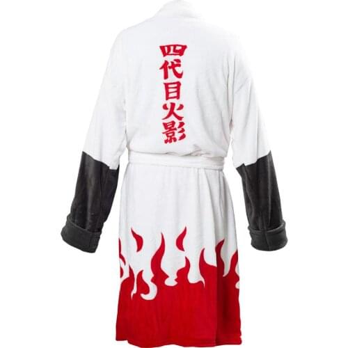 Anime Uzumaki Robe Thermal Flannel Bathrobe Hokage Cosplay Costume Robe Uzumaki cloak Winter Thick Dressing Gown Summer Clothes