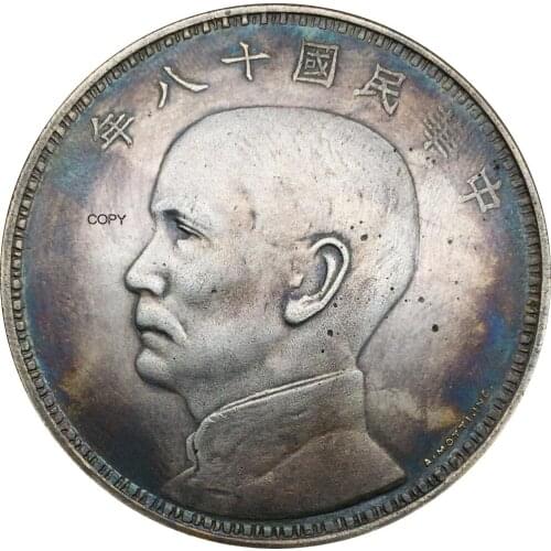 China 1929 Sun Yat Sen Italian Design One Dollar Signed A.Motti 90% Silver Copy Coin