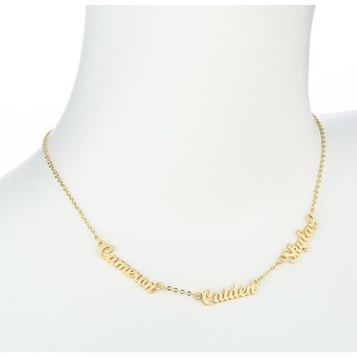 Lateefah Multi-name Customiz Fashion Stainless Steel Name Necklace Letter 2-8 Nameplate Necklace Choker Pendant Woman Gift