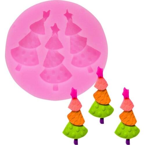 Small Size Christmas tree Shape Silicone molds Handmade Soap Mold, Fondant Cake Decoration Sugar Craft Tools baking tools