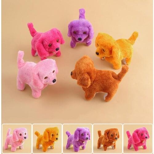 Multifunctional Electronic Walking Plush Colorful Dog Pet Dolls Barking Mimicry Interactive Kids Stuffed Toys Children