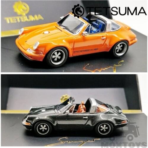 TETSUMA 1:64 964 Targa Restomod Danica Orange/Crystal Grey Metallic Resin Model Car
