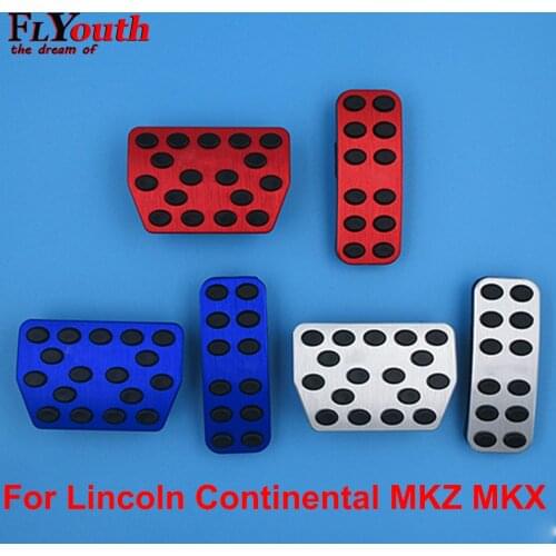 For Lincoln Continental MKZ MKX Aluminum alloy Pedal Cover Non-Slip Auto No Drilling Aluminum Brake and Accelerator Pedal Covers