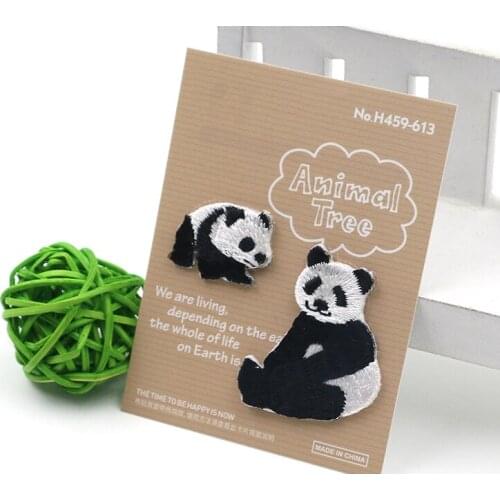 Cartoon animals Fashion Cute Clothes Path S Embroidery Decals Sticker Hole diy