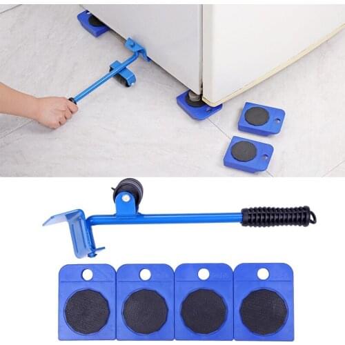 New Furniture Mover Set Furniture Transport Tools Heavy Lifter Moving Animals Tool Wheel 4 Wheel Roller Mover and 1 Pry Bar