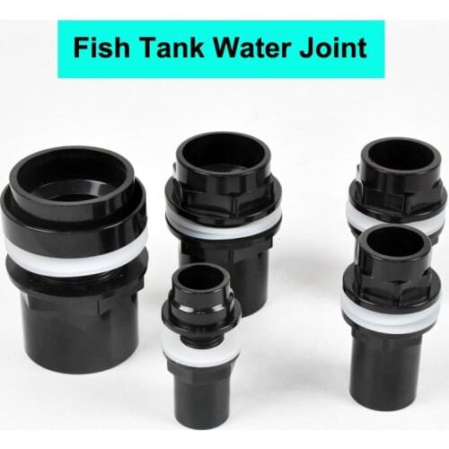 NuoNuoWell 2PCS Fish Tank Bulkhead Joint PVC Waterproof Connectors Aquarium Accessories Upgrade Silicone Gasket 20mm/25mm/32mm